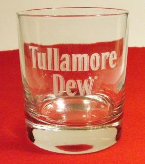 Tullamore Dew Irish Whiskey Etched Rocks Cocktail Glass Advertising 