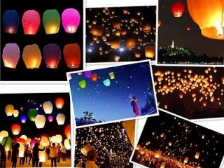   Colors Wishing Lanterns Chinese Paper Sky Candle Wedding Flying Lamp
