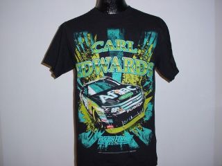 Carl Edwards #99 Aflac Wings Black T Shirt by CFS