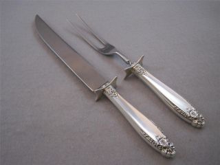 Small Carving Fork and Knife Set International Sterling Silver PRELUDE 