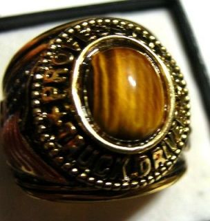 GENUINE CATS EYE for luck TRUCKERS MENS RING Sizes 9, 10, 11, 12 