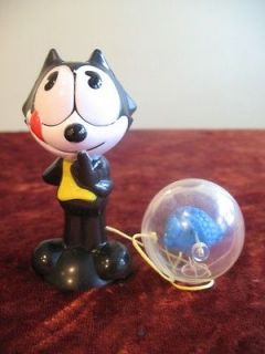 1996 Felix the Cat Toy with Fish in Bowl.