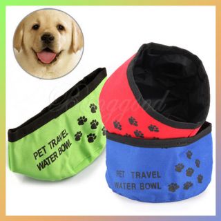 Pet Dog Cat Puppy Feeding Bowl Water Food Foldable Dish Outdoor Travel 