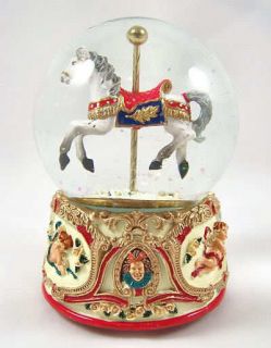 Collectable CAROUSEL HORSE MUSICAL SNOWGLOBE New
