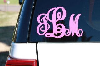 CUSTOM Vinyl Car Monogram or Name Decals for Walls, Cars or Boats 
