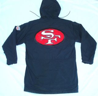 vtg 80s Chalk Line San Francisco 49ers Jacket ~ Small ~ Gold Satin 