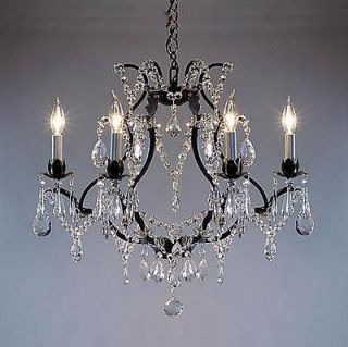 WROUGHT IRON CRYSTAL CHANDELIER CHANDELIERS *FREE S/H*