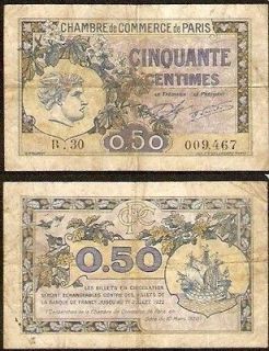 France 50 Centimes 1922 Chambre De Commerce De Paris B.30 009,467