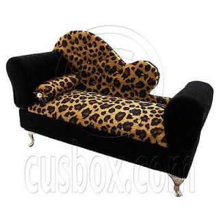 Cheetah Chaise Longue Sofa Chair Bed Jewelry Box 16 Barbie Dollhouse 
