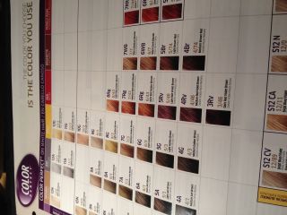 WELLA COLOR PERFECT SWATCH HAIR COLOR paper CHART sheet
