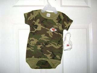 Kansas City Chiefs Baby One Piece 3 6 Months with Socks Camo NWOT