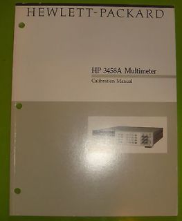 HP 3458A MULTIMETER CALIBRATION MANUAL HEWLETT PACKARD 1988