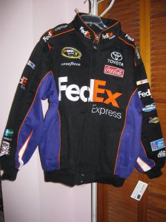 Chase Authentics Denny Hamlin #11 Fed Ex JGR Uniform Twill Jacket Size 