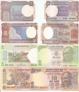 INDIA ** 1_2_5_10 rupee Set of 4 Uncirculated