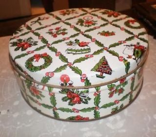 RETRO VINTAGE TIN BOX CANISTER CONTAINER CHRISTMAS ATLANTIC CAN CO 