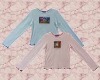 New POWERPUFF GIRLS Long sleeve shirt top colors Blue, and pink LOOK 