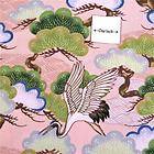 Kona Bay Cotton Fabric Asian Theme, Cranes Amidst Trees, Pink 