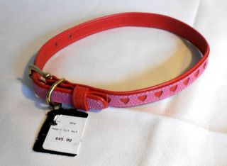    Pets World Heart Cut Outs Red & Pink Leather 16 x 5/8 Dog Collar