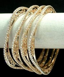   gold inspired 4pc cz bangle bracelet l1392 Fashion Jewelry ECL