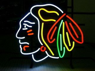 CHICAGO BLACKHAWKS Hockey Beer Bar Sport Neon Light Sign 15 x 14 
