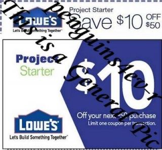 Lowes Only Not  $10 off $50 {(up to 20%)} 4 Coupon 1/15 Free 