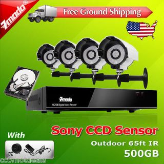   Channel DVR CCTV Outdoor 65ft IR Home Security Camera System 500GB HD