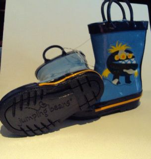 Toddler Boy/Girl Jumping Beans Brand Blue Yellow Rubber Rain Boots 5/6 