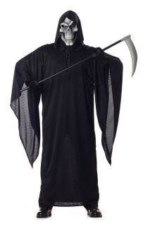 Adult Grim Reaper w/ Mask Scary Costume Halloween