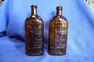 Warners Safe Kidney & Liver Cure Amber Glass Bottle Rochester Antique 