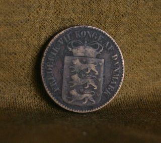 Cent 1859 Danish West Indies Rare World Coin Bronze Lions Shield 