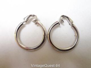 Vintage Silver Tone Hoop Lewis Segal Clip On Earrings (C1912)
