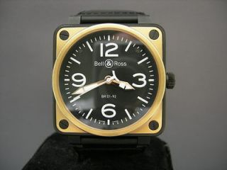 Bell & Ross BR01 92 18k Rose Gold & Carbon With Box And Papers