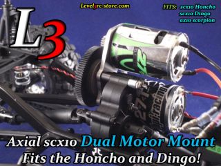 AXIAL SCX10 DUAL MOTOR MOUNT  HONCHO & DINGO  WANT THE MOST POWER 