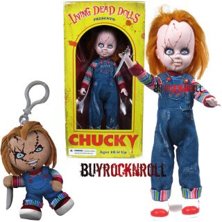   Dead Dolls 10 Childs Play Chucky Figure & Mini Plush Clip On Set