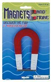Magnetic Horseshoe Red Magnet 4 Inch Metal Science Toy