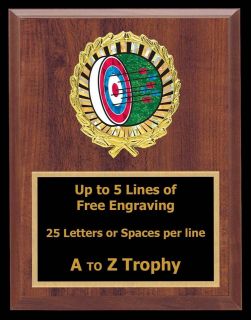 ARCHERY PLAQUE 6 x 8 BOW HUNTING TROPHIES BOW & ARROW TROPHY AND 