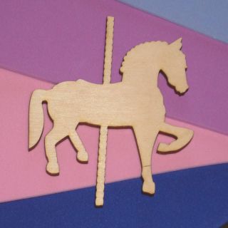 CAROUSEL HORSES Unfinished Wood Shapes Cut Outs CH5222