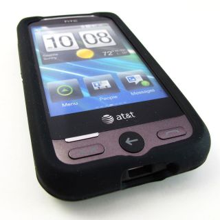 BLACK SOFT RUBBER SILICONE GEL SKIN CASE COVER HTC FREESTYLE PHONE 
