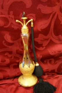 Antique Devilbiss Perfume Atomizer Bottle w/ glass Acorn Top