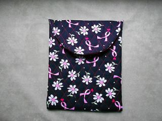 IPAD/TABLET SLEEVE HANDMAD​E QUILTED FABRIC BREAST CANCER AWARENESS 
