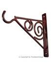   Cast Iron Antique Wall Brown Hook Plant Hanger Lantern Antiqued Curved