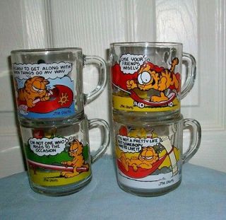 McDonalds Garfield Mugs Complete Set of 4