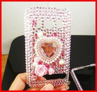  Crystal 3D Bling HARD FULL Cover CASE for HTC EVO 4G Lover Pink HT9
