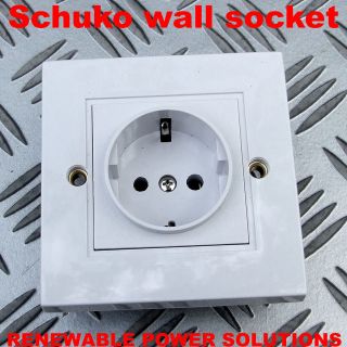 SCHUKO TYPE CONTINENTAL 230V WALL SOCKET OUTLET CEE 7/4 16A WHITE