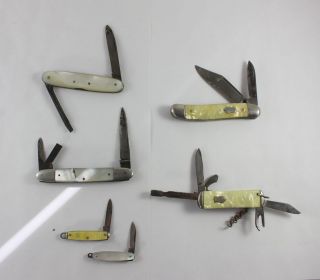 Lot 7 VTG Pocket Knives Imperial Colonial Hammer Brand Autopoint 
