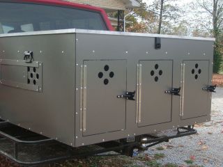 Three compartment Hunting Aluminum Dog Box with Storage