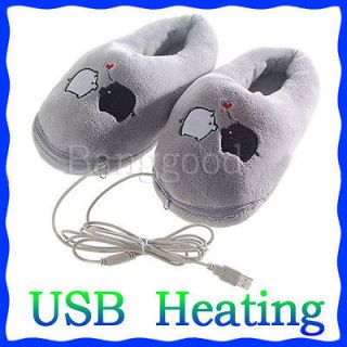 New Cartoon Pig USB Heating Cushion Slippers Heated Shoes Foot Warmer 