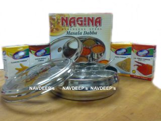 Stainless Steel Masala Dabba /Spice Box See Through Lid (FREE 4 x 100 
