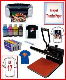New Heat Press 15x15,Epson Printer,Refillable Ink cartridge,Tshirt 