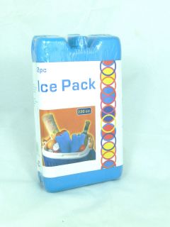 BRAND NEW 2 x 220cc REUSABLE ICE COOL PACKS CAMPING COOL BOX CHILL 